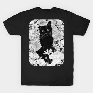 Little Black Garden Cat T-Shirt